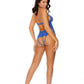 Lace Teddy W/ Keyhole Front & Open Back Royal Blue