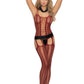Vertical Striped Bodystocking Burgundy