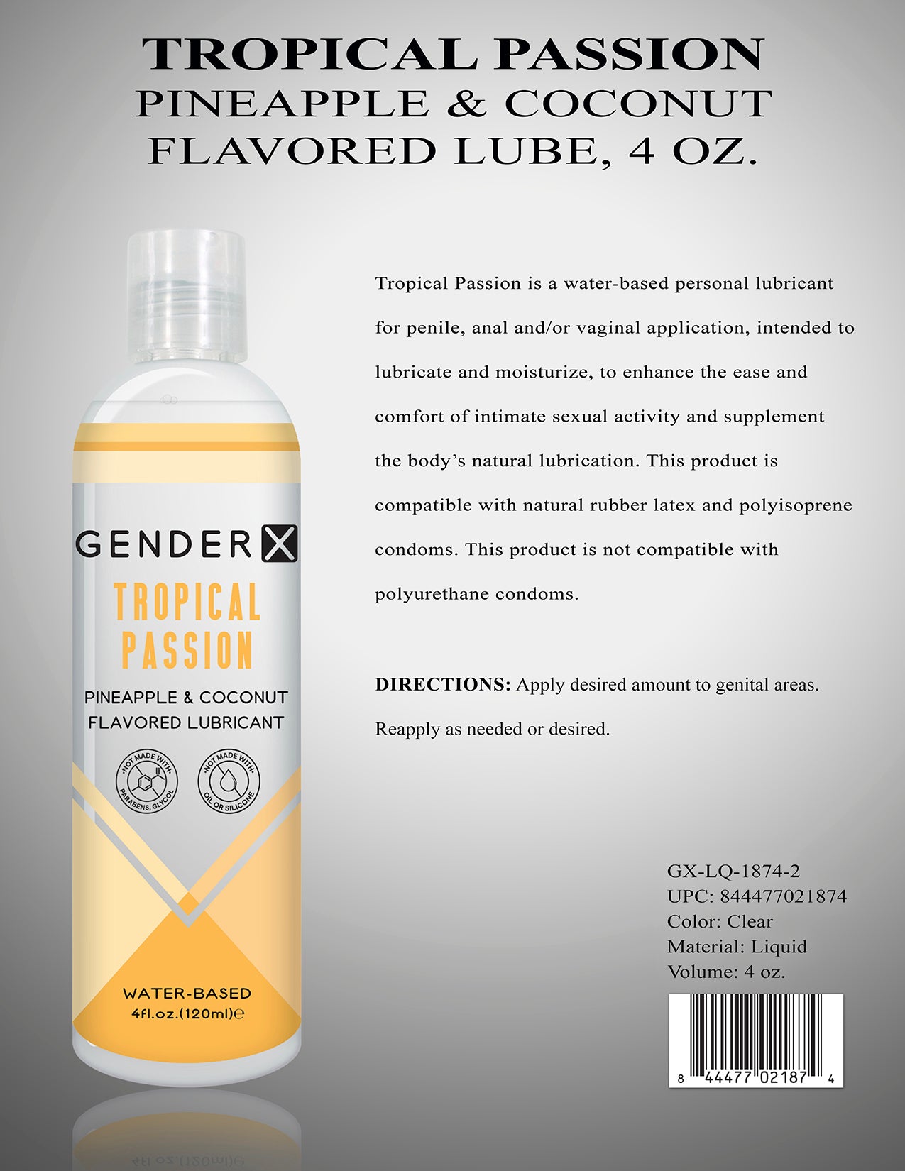 Gender X Tropical Passion Lube Flavored