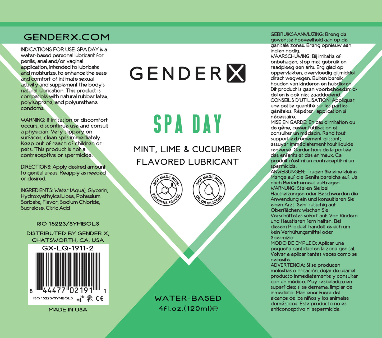 Gender X Spa Day Flavored Lube 4 Oz