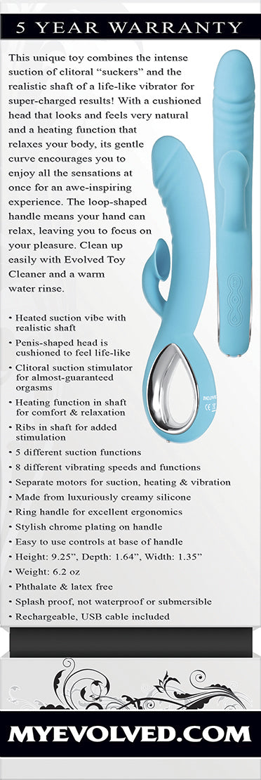 Evolved Triple Infinity Vibrator W/ Suction Blue