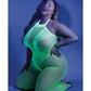 Glow Moonbeam Crotchless Bodystocking Neon Green Q/s