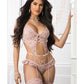 2pc Mixed Corset Strappy Garter Teddy O/s