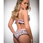 Pinklicious 2pc Silky Chekkini Panty & Bra Leopard Baby Pink O/s