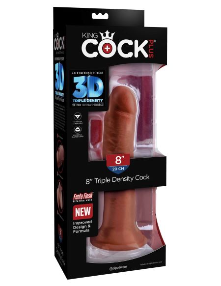 King Cock Plus 8 In Triple Density Cock Brown