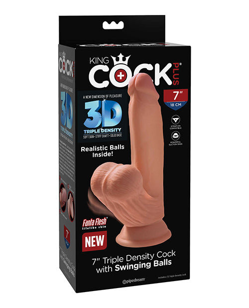 King Cock Triple Density Plus Cock W/ Swinging Balls