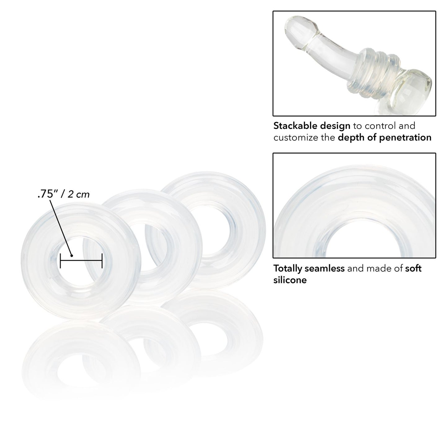 Set Of 3 Silicone Stacker Rings