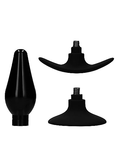 Interchangeable Butt Plug Set Pointed Black