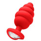 Regular Ribbed Diamond Heart Plug