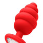 Large Ribbed Diamond Heart Plug