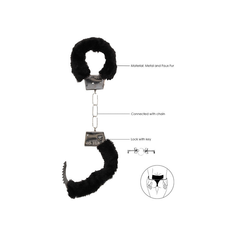 Pleasure Furry Hand Cuffs W/ Quick Release Button