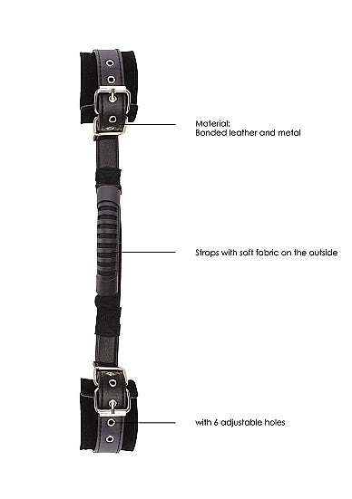 Bonded Leather Hand Cuffs W/ Handle W/ Adjustable Straps