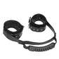 Bonded Leather Hand Cuffs W/ Handle W/ Adjustable Straps