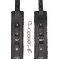 Black & White Hand Cuffs W/ Straps Bonded Leather