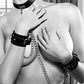 Black & White Collar W/ Hand Cuffs W/ Straps & Chain