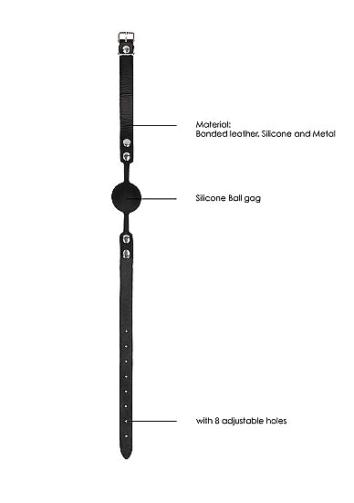 Silicone Ball Gag W/ Adjustabl Bonded Leather Straps