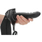 Ouch! Textured Curved Hollow Strap-on 8in