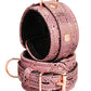 Microfiber Snake Print Wrist Restraints Pink W Leather Lining