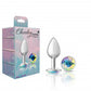 Cheeky Charms Round Clear Iridescent Silver Plug