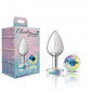 Cheeky Charms Round Clear Iridescent Medium Silver Plug