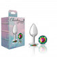 Cheeky Charms Round Rainbow Silver Plug