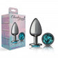 Cheeky Charms Round Teal Large Gunmetal Butt Plug