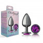 Cheeky Charms Round Purple Large Gunmetal Butt Plug