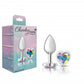 Cheeky Charms Heart Clear Iridescent Silver Plug