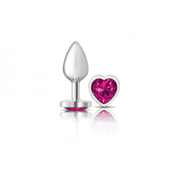 Cheeky Charms Heart Bright Pink Silver Plug