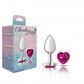 Cheeky Charms Heart Bright Pink Silver Plug