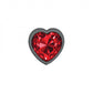 Cheeky Charms Heart Deep Red Gunmetal Butt Plug