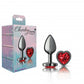 Cheeky Charms Heart Deep Red Gunmetal Butt Plug