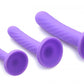 Strap U Tri Play 3 Pc Silicone Dildo Set Purple