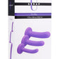 Strap U Tri Play 3 Pc Silicone Dildo Set Purple