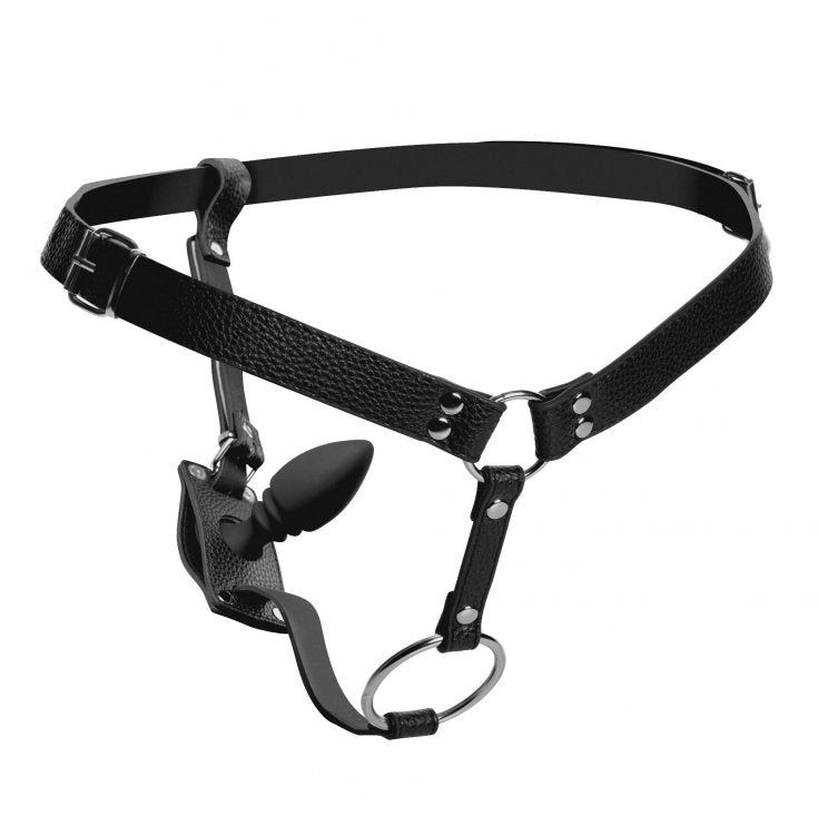 Strict Male Harness W/silicone Butt Plug