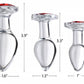 Booty Sparks Red Heart Glass Anal Plug Set