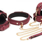 Master Series 6pc Velvet Bondage Set Burgundy