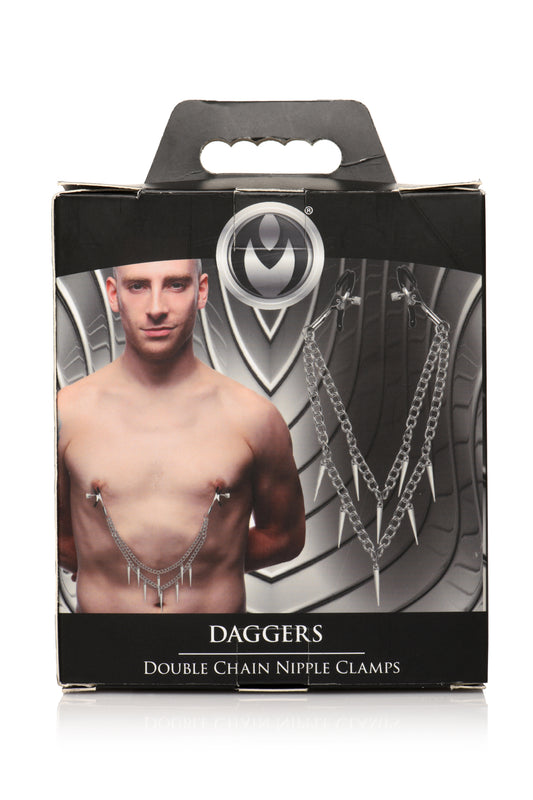 Master Series Daggers Double Chain Nipple Clamps